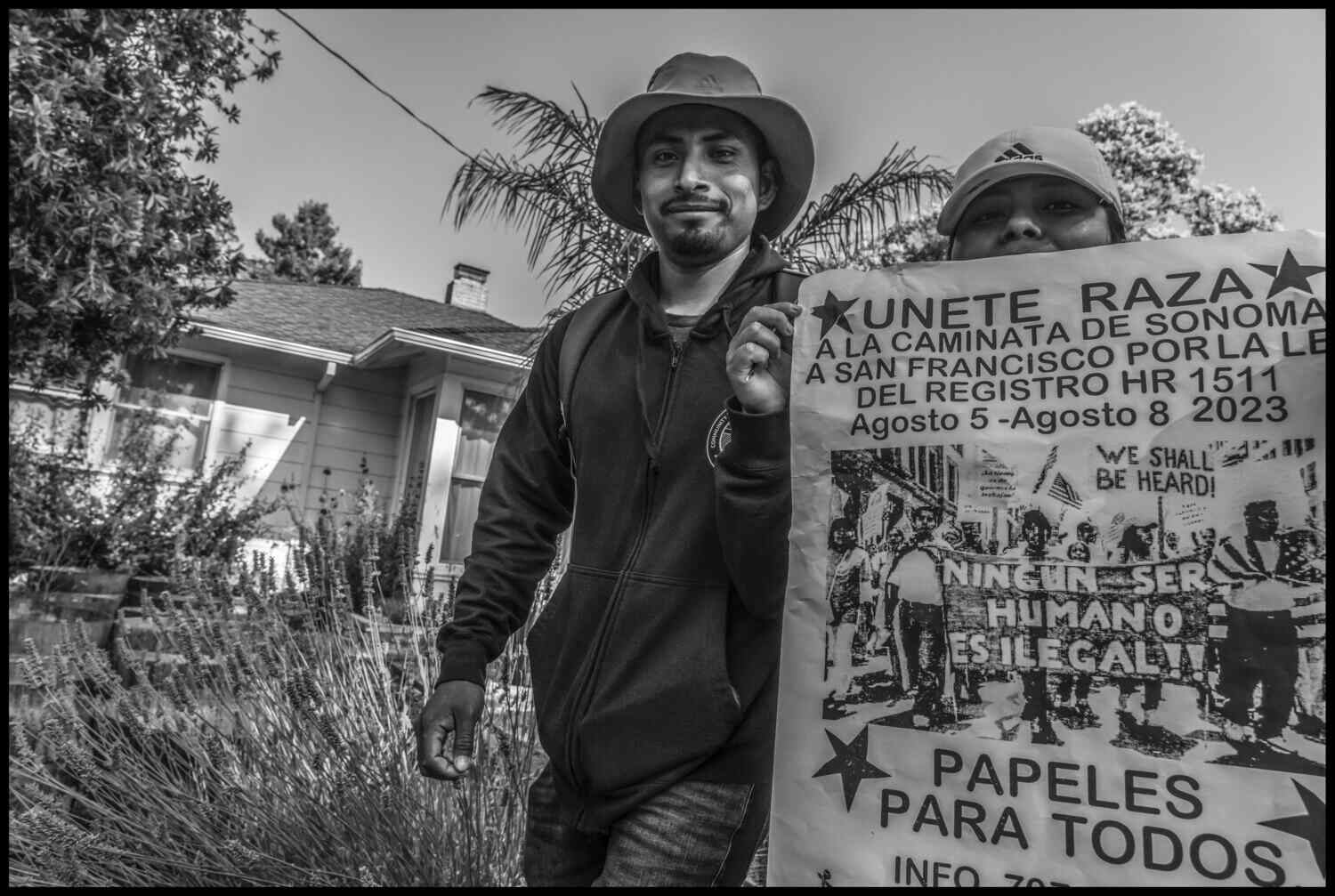 Farmworkers march in support of the Registry Bill in California
