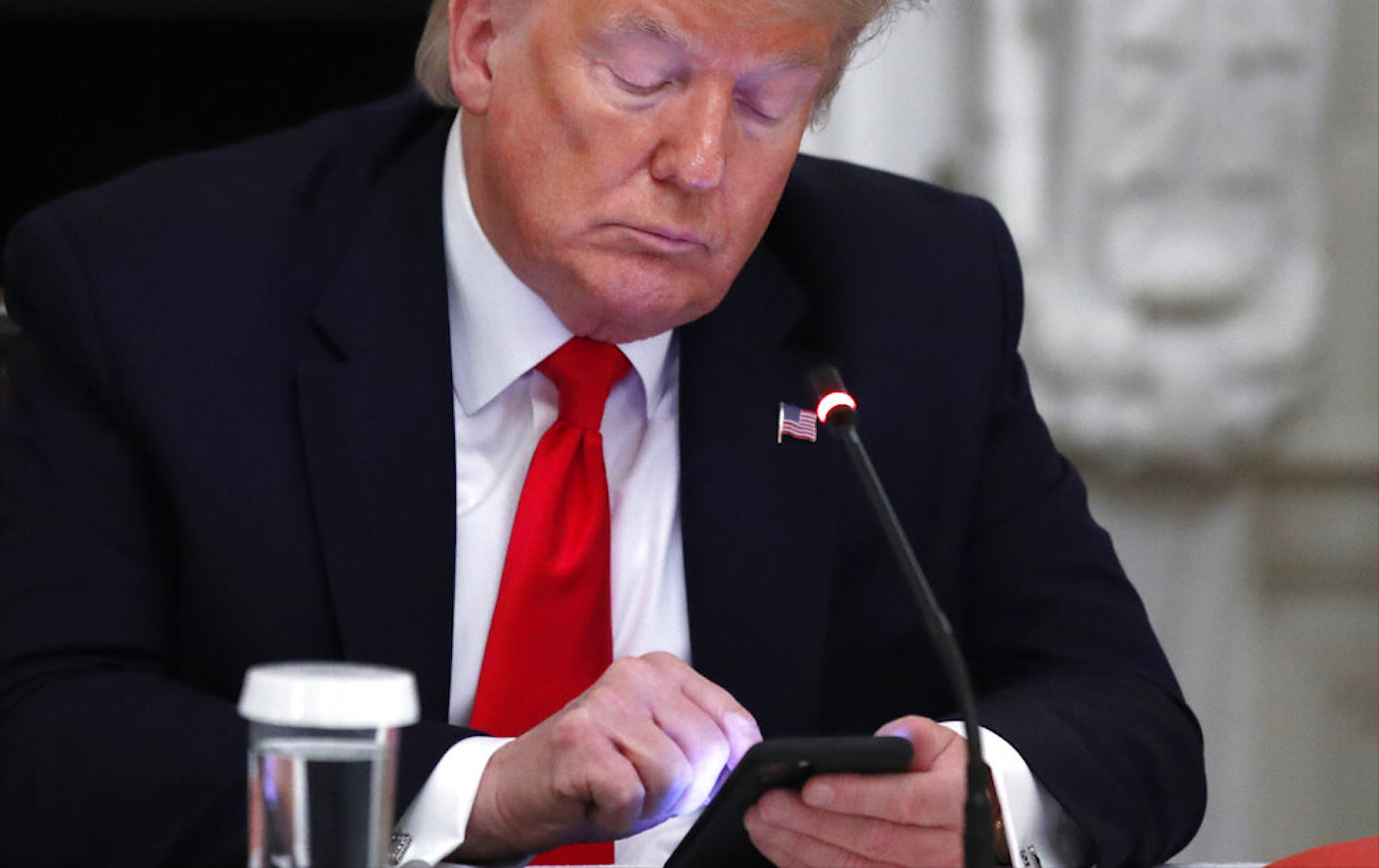 Trump on his phone