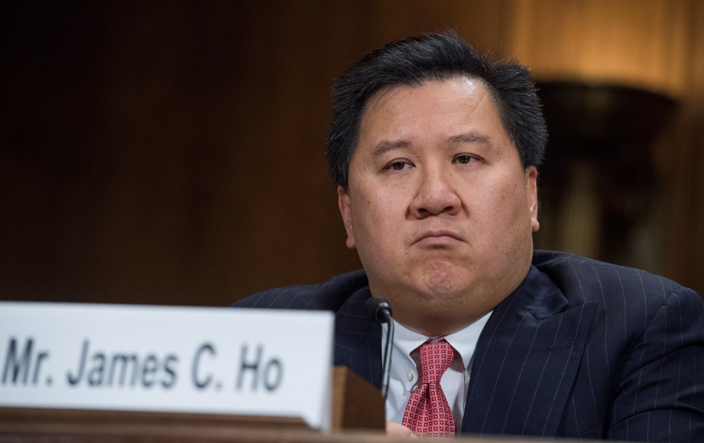 James C. Ho testifies before the Senate Judiciary Committee during his nomination hearing to be a judge for the Fifth Circuit Court of Appeals on November 15, 2017.