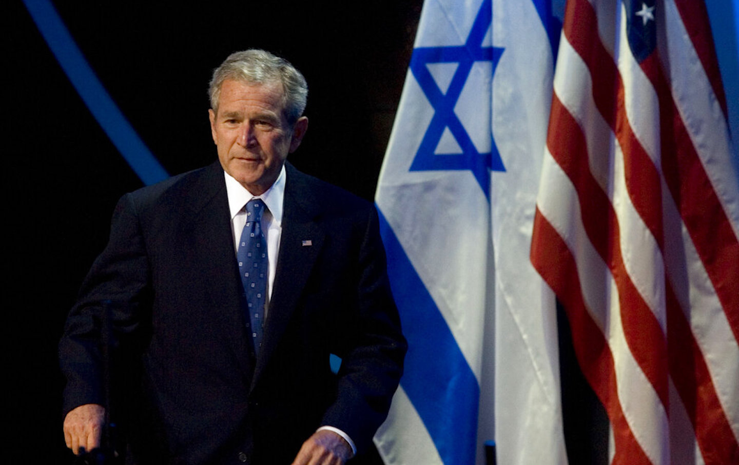 George W. Bush at the Israeli Presidential Conference in 2008, at the Jerusalem International Convention Center.