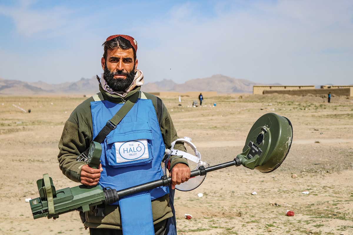 A deminer at work in Afghanistan’s Maidan Wardak province.
