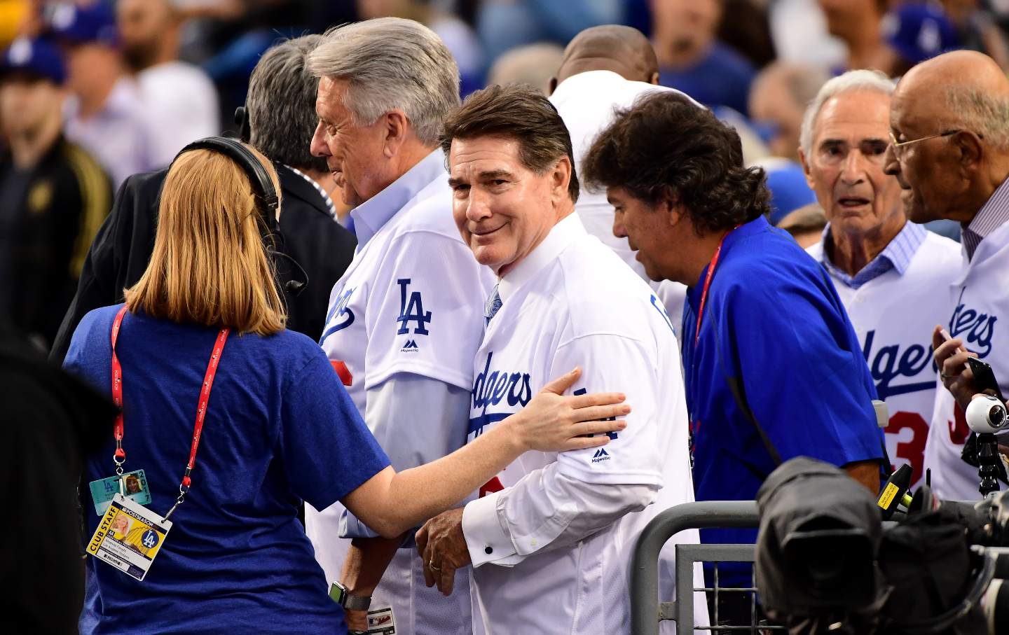 Massive line for championship merchandise at Dodger Stadium