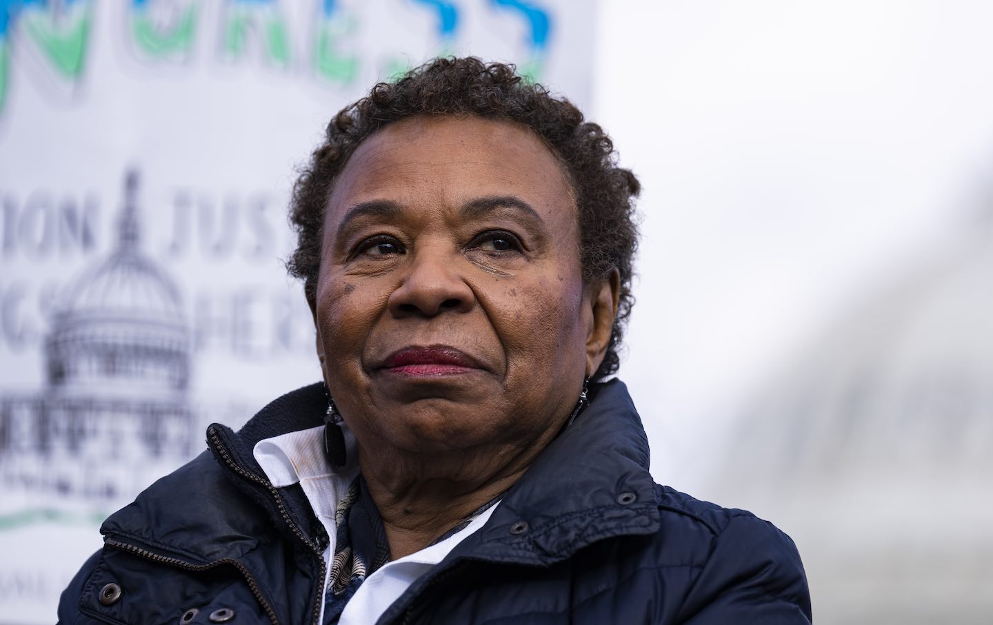 Representative Barbara Lee (D-Calif.) attends a news conference with the Pro-Choice Caucus on the reintroduction of the “Equal Access to Abortion Coverage in Health Insurance (EACH) Act,” outside the US Capitol on January 26, 2023.