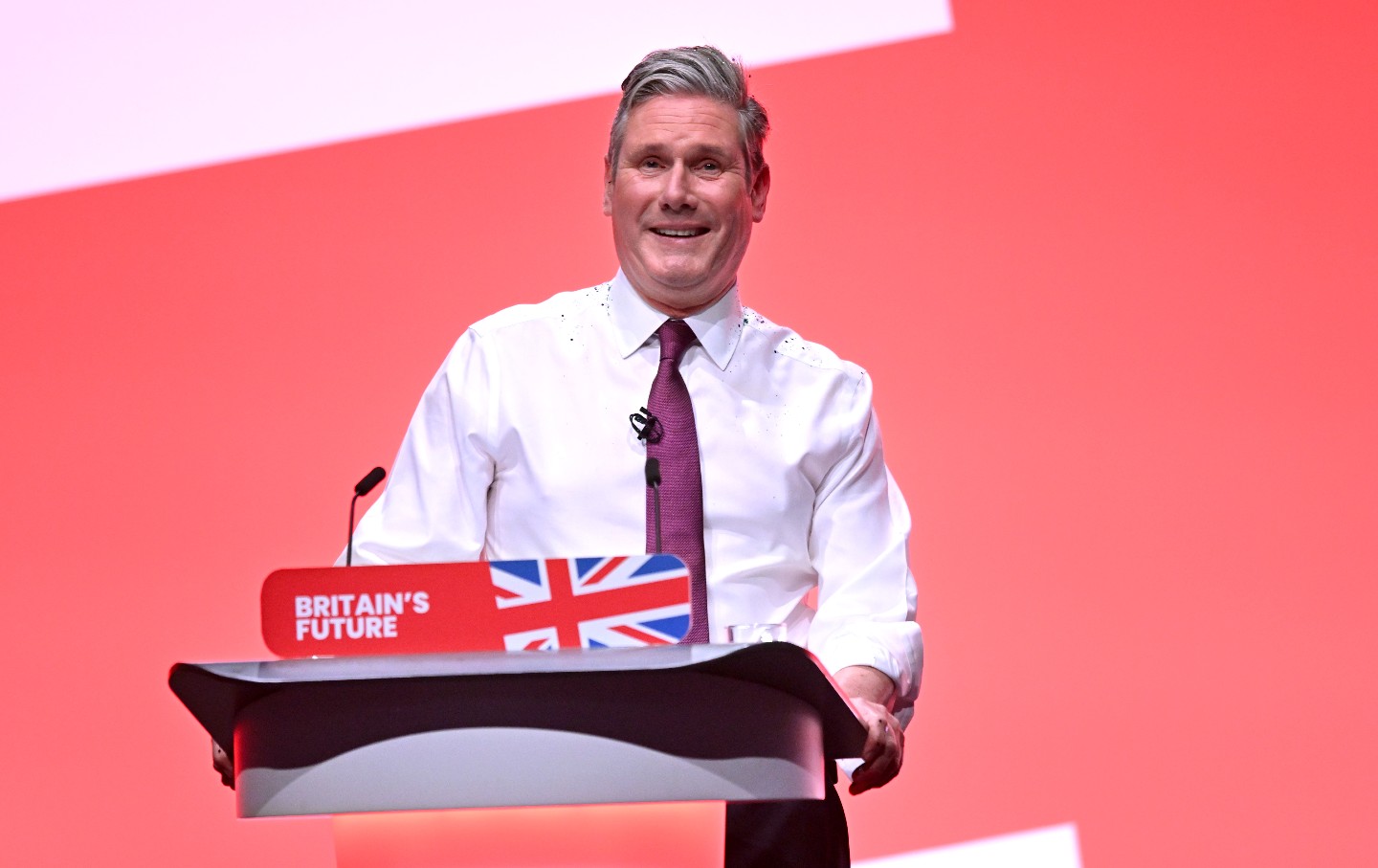 Keir Starmer, leader of the Labour Party, delivers his keynote speech on day three of the UK Labour Party annual conference in Liverpool, UK, on October 10, 2023.