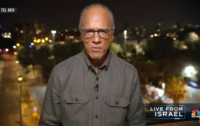 NBC Nightly News anchor Lester Holt reports from Tel Aviv, Israel, on October 11, 2023.