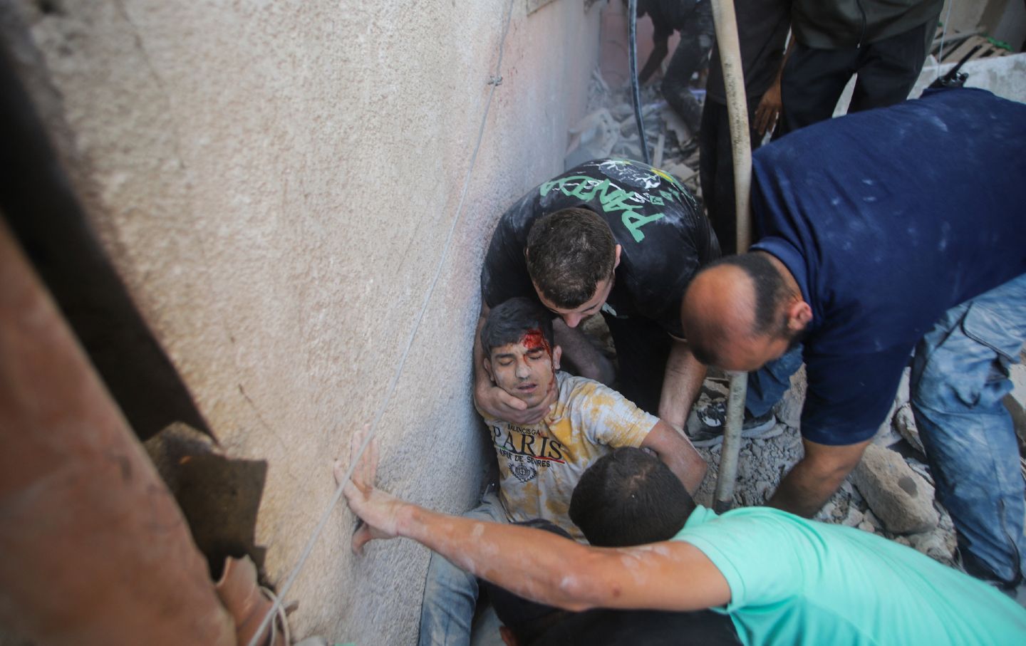 Palestinian man rescued by other civilians