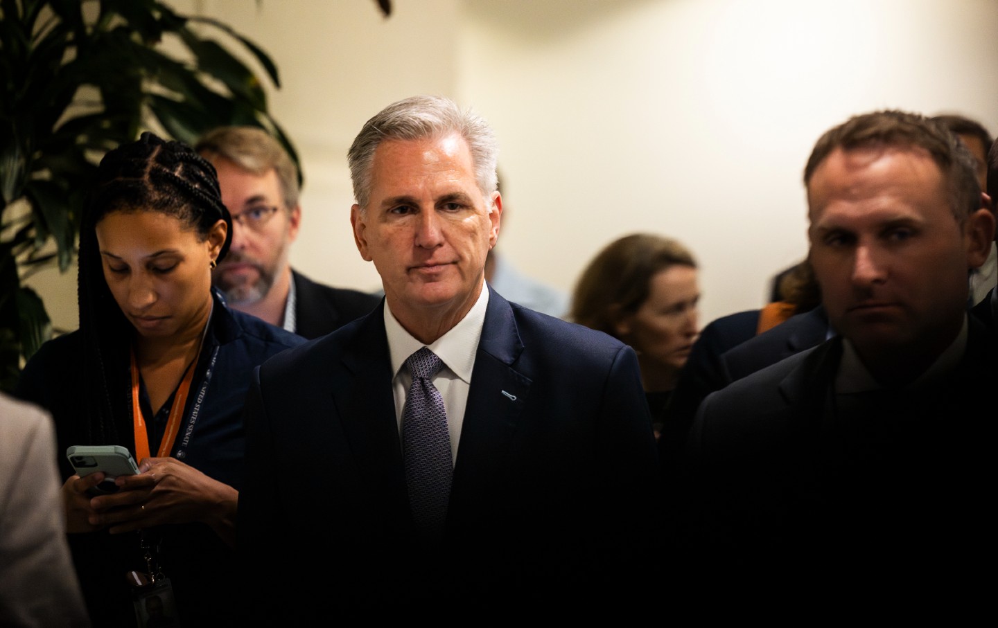 House Speaker Kevin McCarthy, a Republican from California, speaks to reporters at the US Capitol in Washington, D.C., on September 30, 2023.
