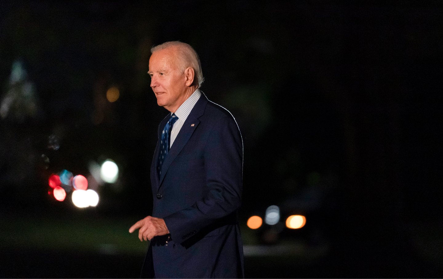 President Joe Biden walks after arriving on Marine One on the South Lawn of the White House, Thursday, Nov. 9, 2023, in Washington.