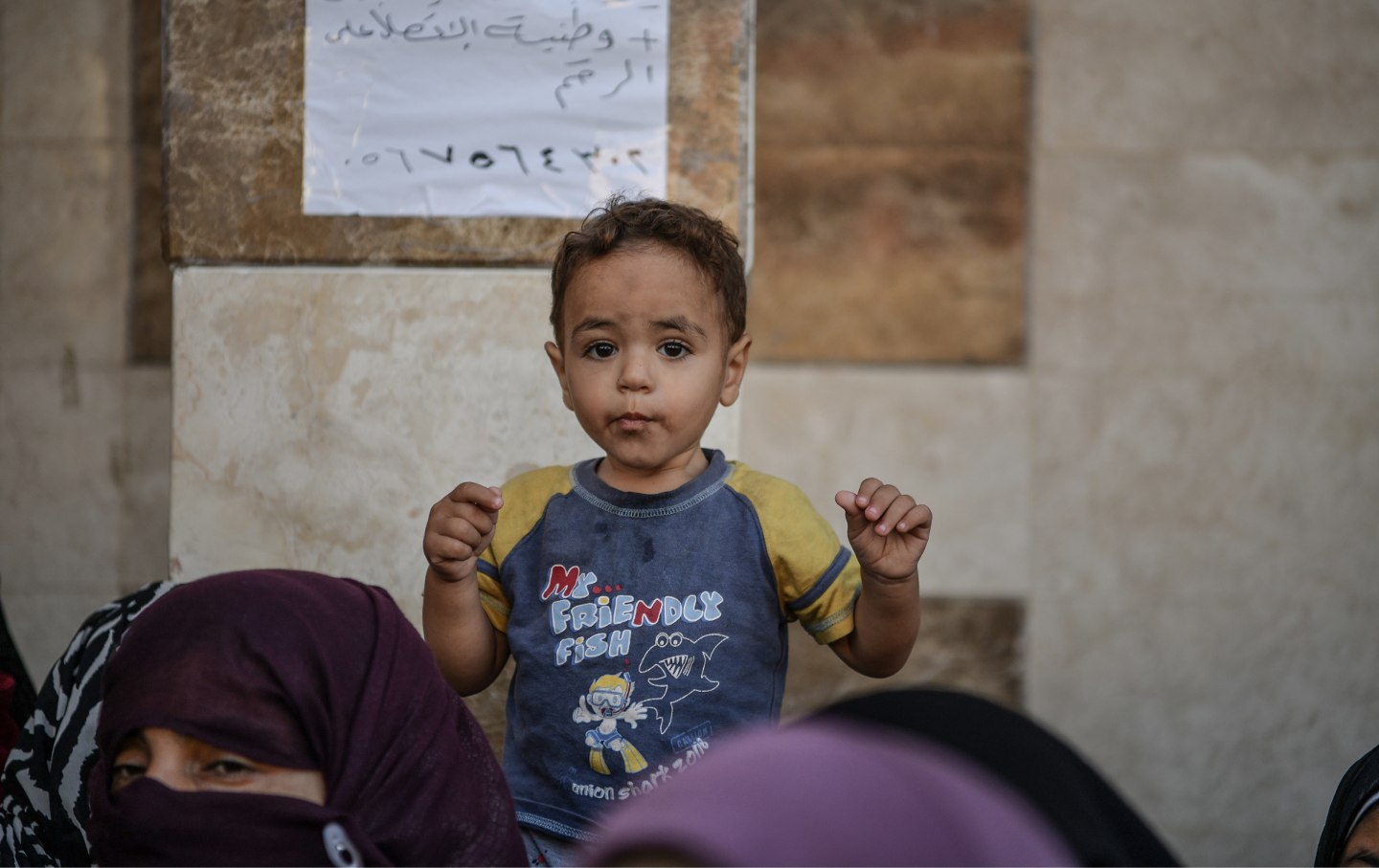 A boy is seen as the psychological support team of the Palestinian Ministry of Health provides psychological and recreational support to the children who take shelter at the Nassr hospital as the Israeli attack continues in Khan Yunis, Gaza on November 9, 2023.