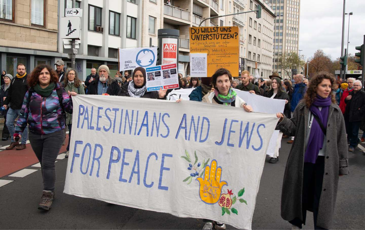 A peace walk in Cologne, Germany on November 19, 2023.