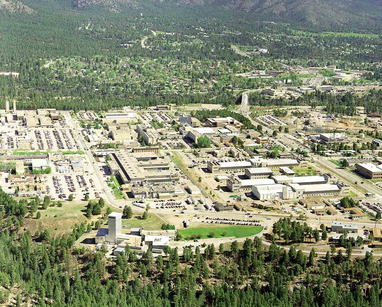 An aerial view of Los Alamos National Laboratory, which is famously secretive.