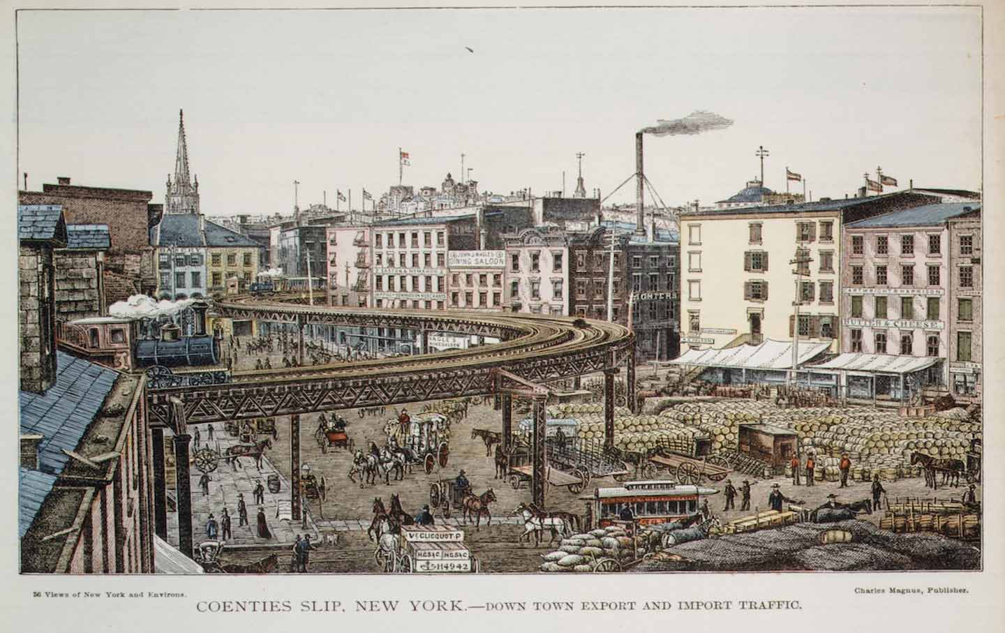 Coenties Slip in New York, 1850–1900.