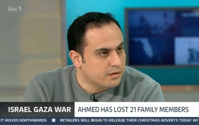 Ahmed Alnaouq on "Good Morning Britain" on November 1, 2023.
