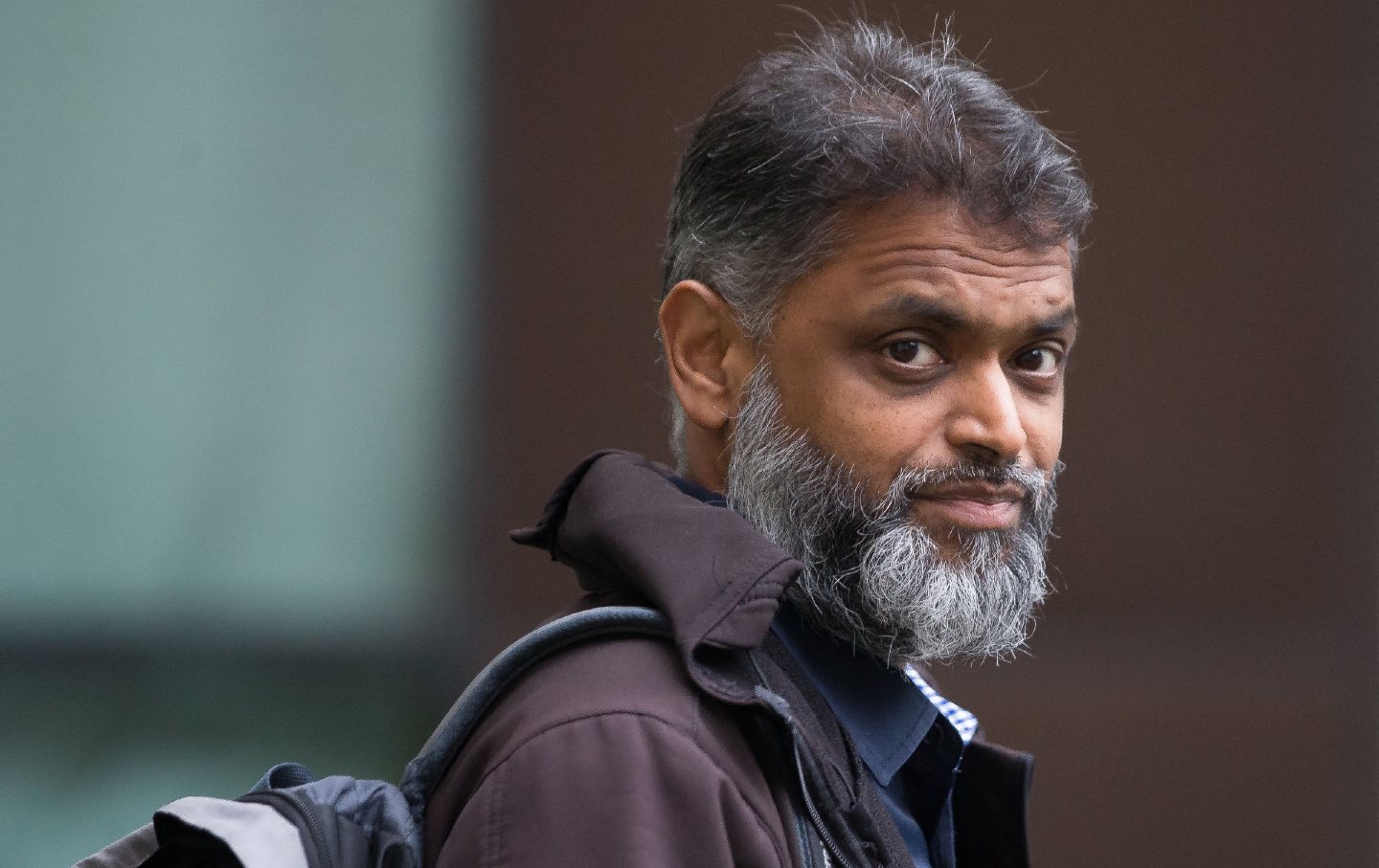 Former Guantánamo Bay detainee Moazzam Begg, a British citizen, arrives at Westminster Magistrates' Court in London on September 25, 2017.