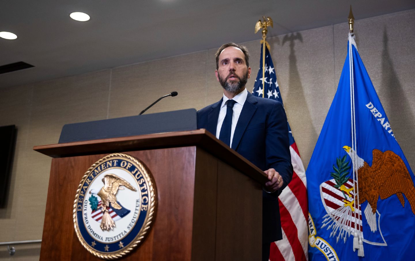 Special counsel Jack Smith makes a statement to the press in Washington, D.C., August 1, 2023, after former president Donald Trump was indicted by a federal grand jury.