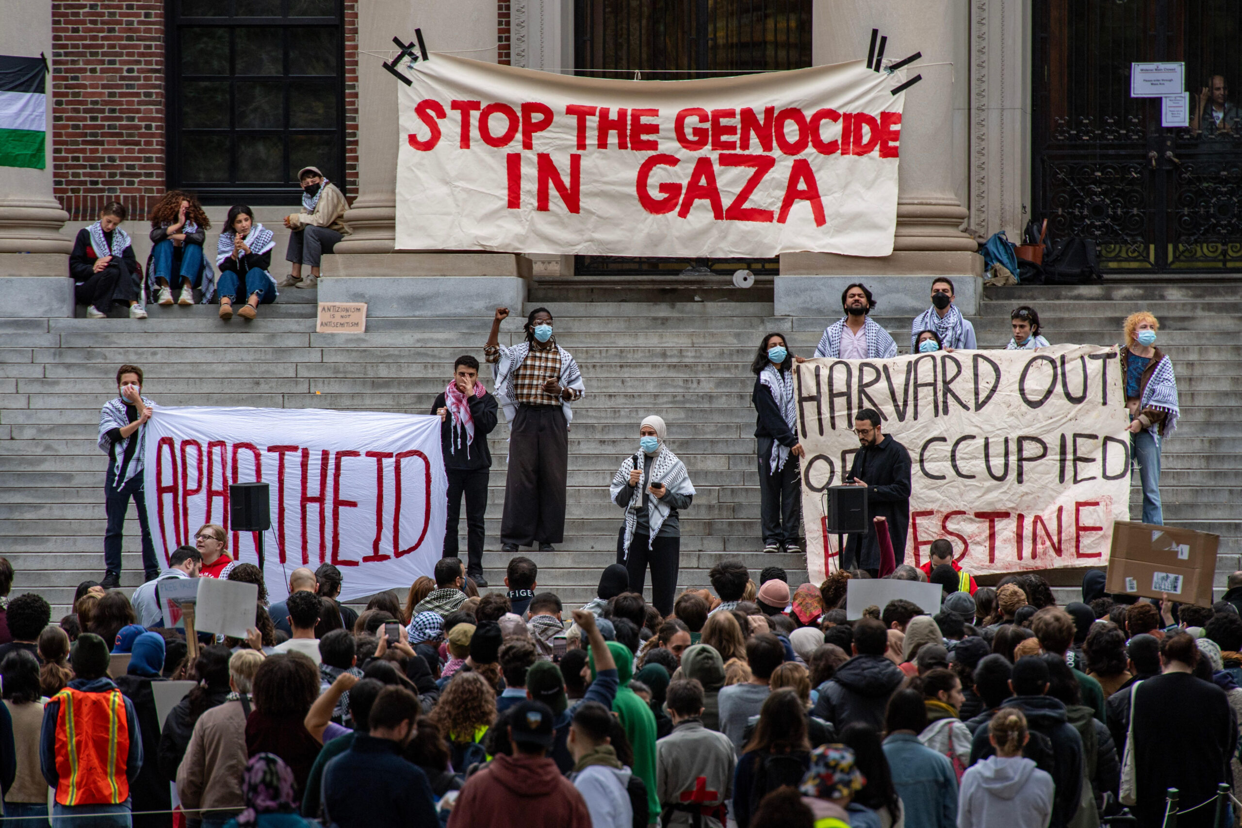 Free Palestine protest at Harvard