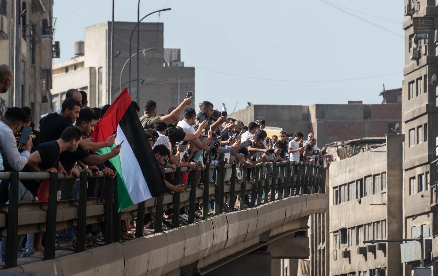 Pro-Palestinian demonstrators in Cairo on October 20, 2023.