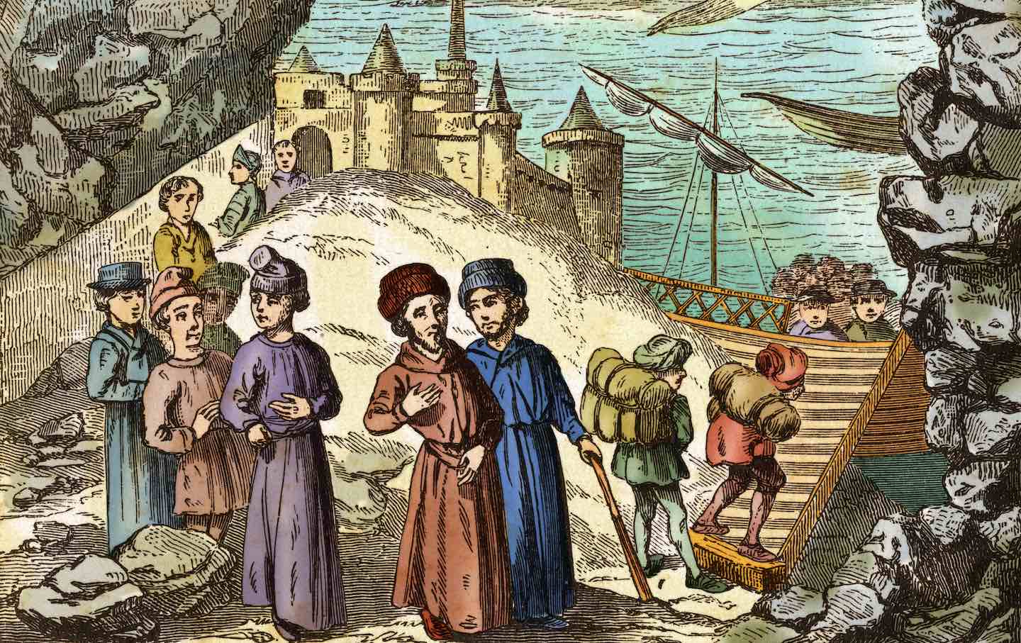 An illustration of the 1492 expulsion of the Jewish communities from the Spanish kingdoms.