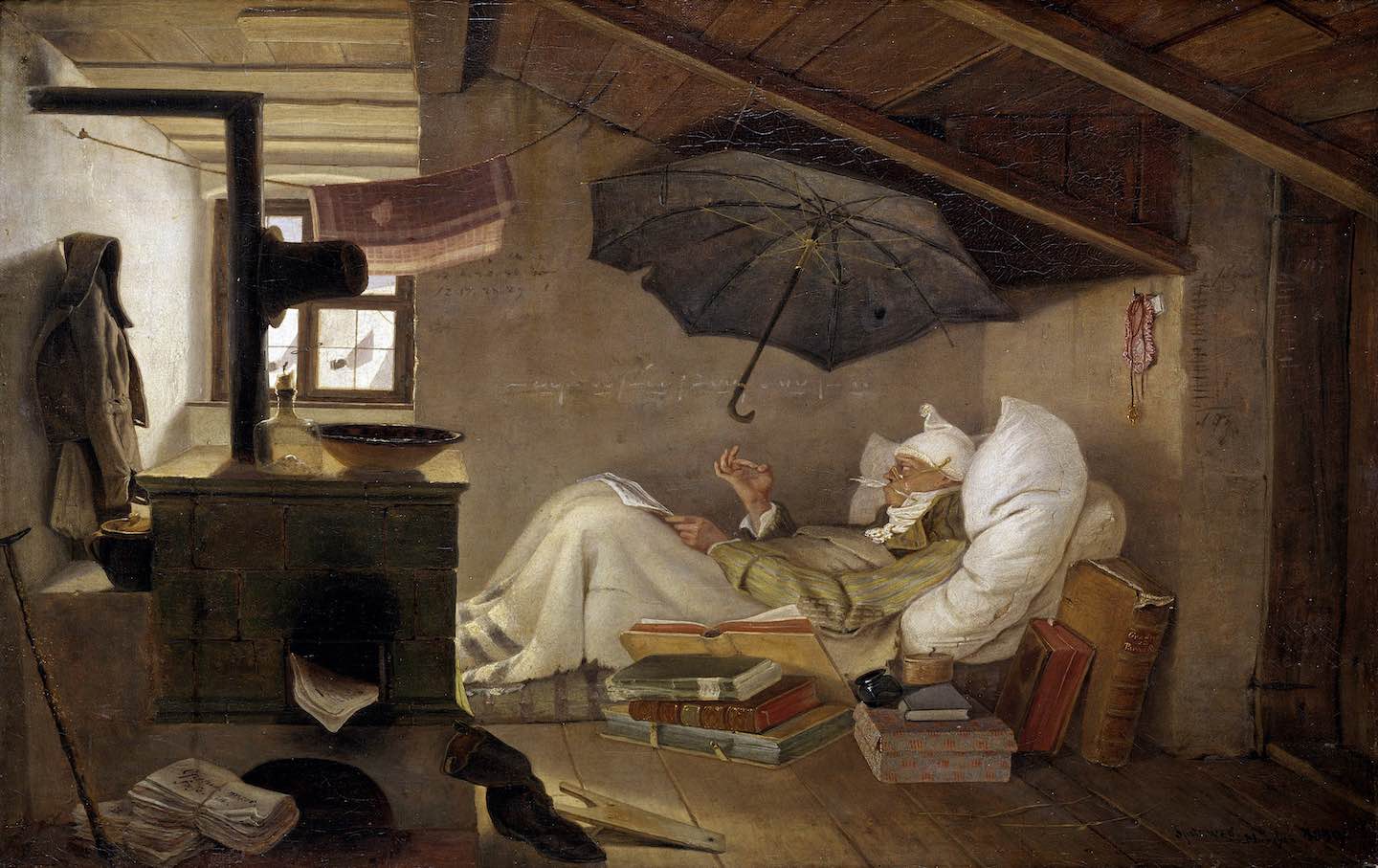 “The Poor Poet,” a painting by Carl Spitzweg (1808–1885).