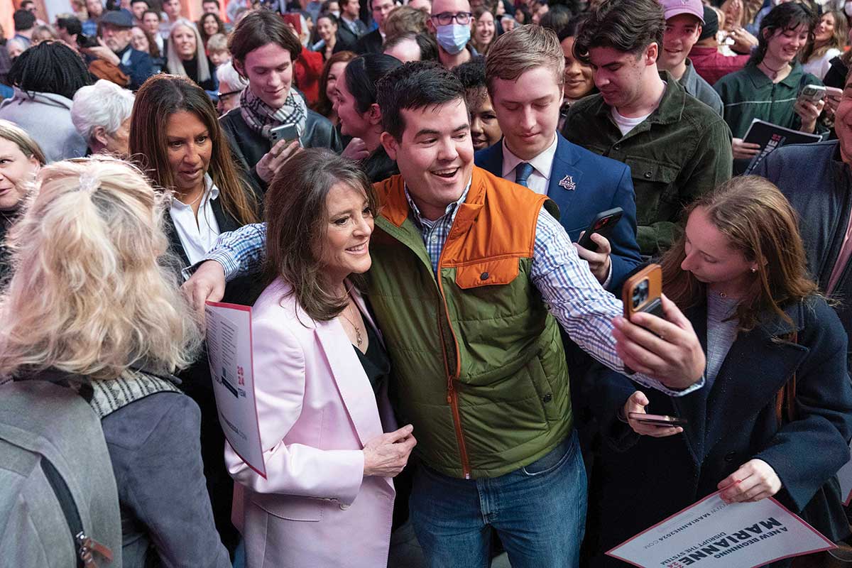 Williamson’s 2024 campaign launch last March drew an adoring crowd of fans and well-wishers.