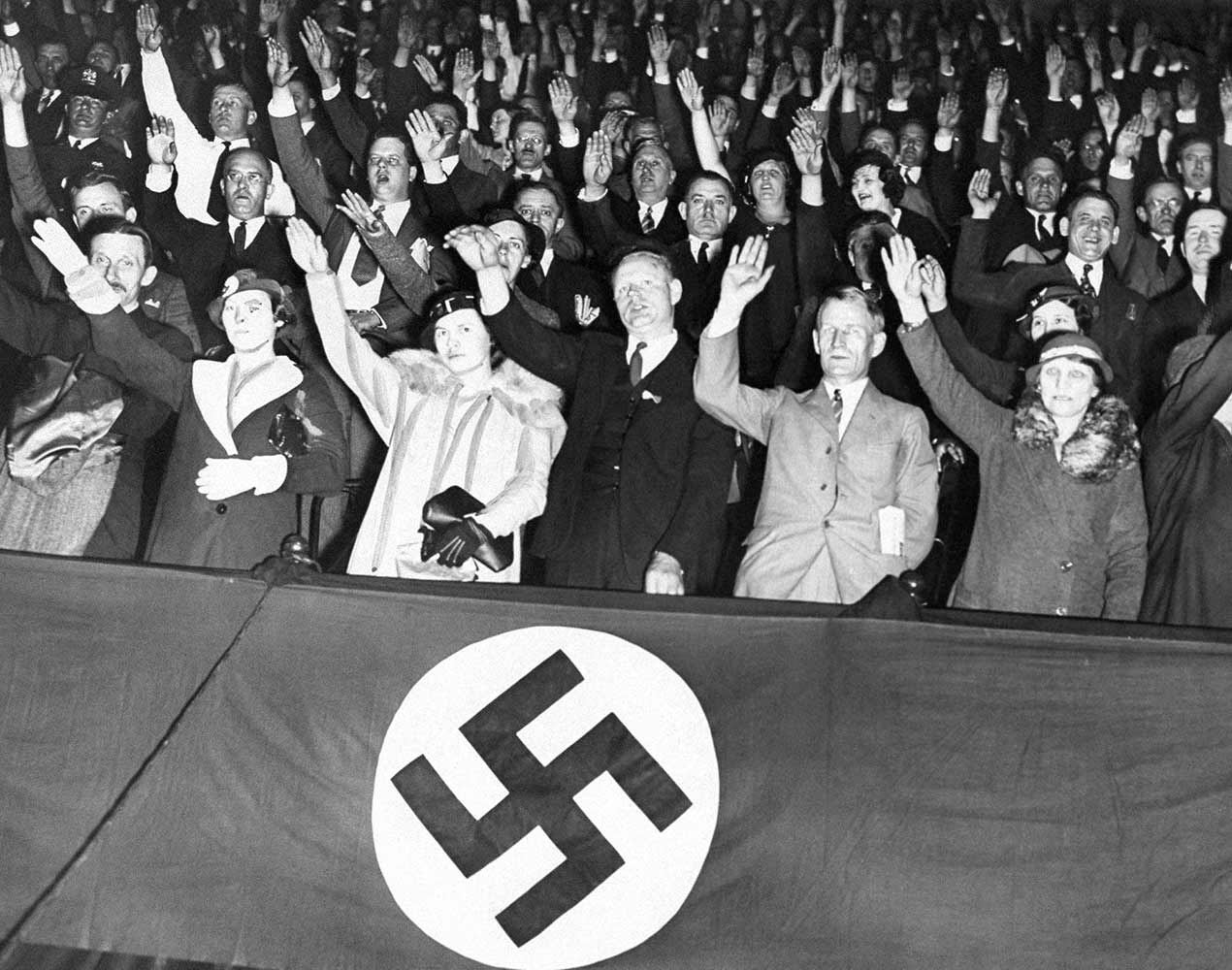 Nazi salute by Friends of New Germany at Madison Square Garden.