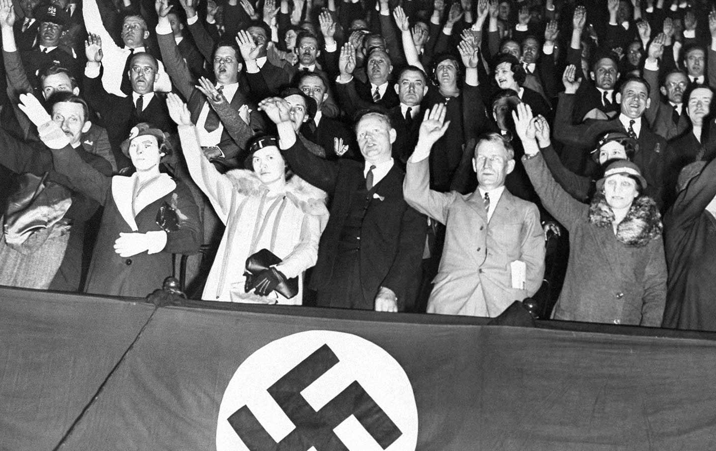 Nazi salute by Friends of New Germany at Madison Square Garden.