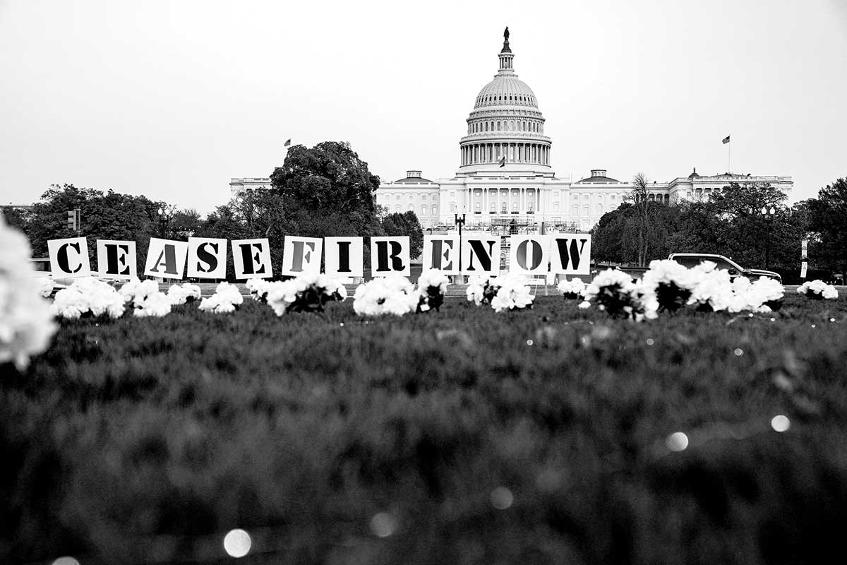 Cease-fire now: An installation at the National Mall in Washington, D.C.