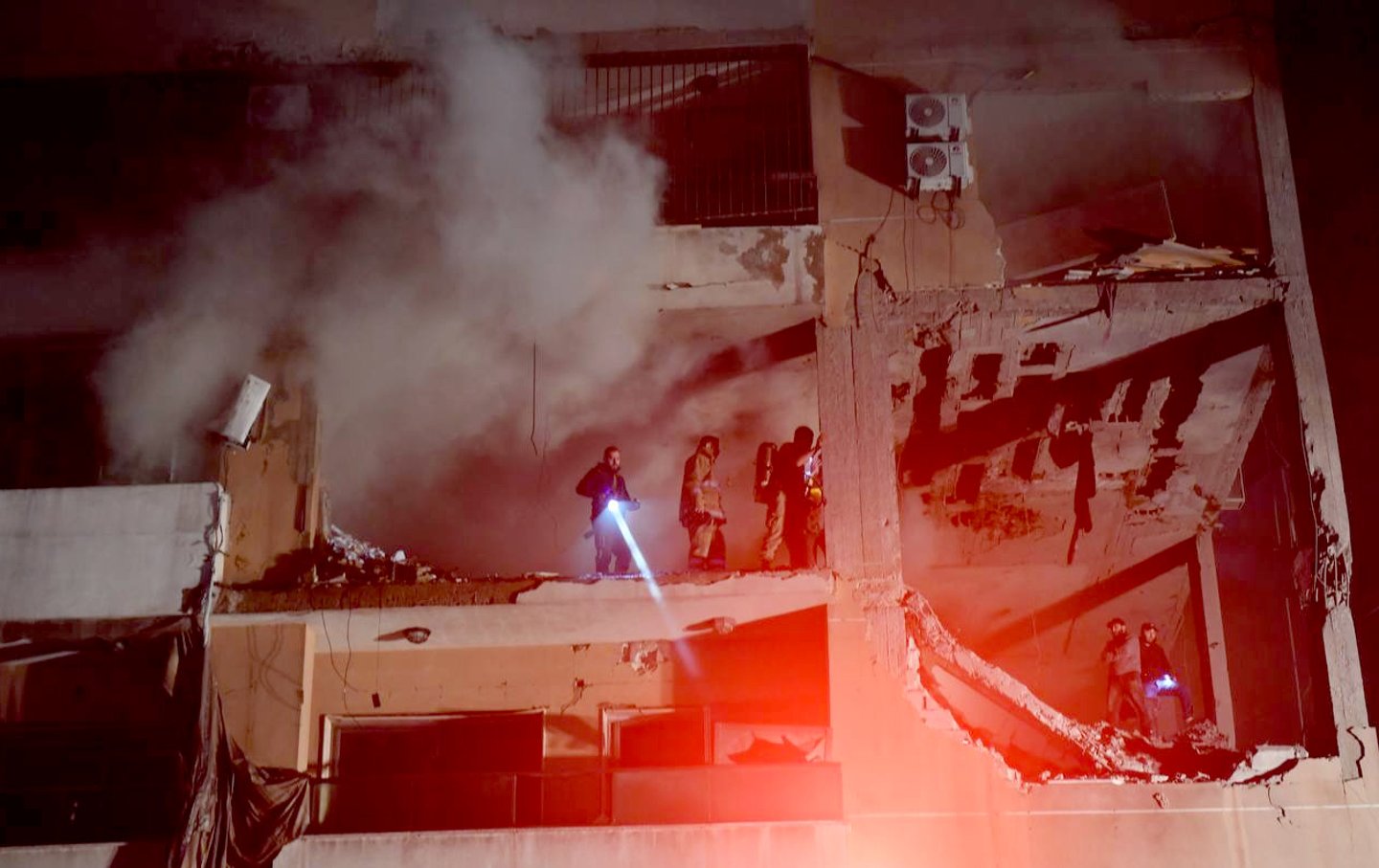 An Israeli drone struck a Hamas office as smoke rises in Beirut, Lebanon, on January 2, 2024. Lebanese Prime Minister Najib Mikati has declared the Beirut explosion to be a “new Israeli crime” with the alleged intention of pushing Lebanon into a fresh phase of confrontations.