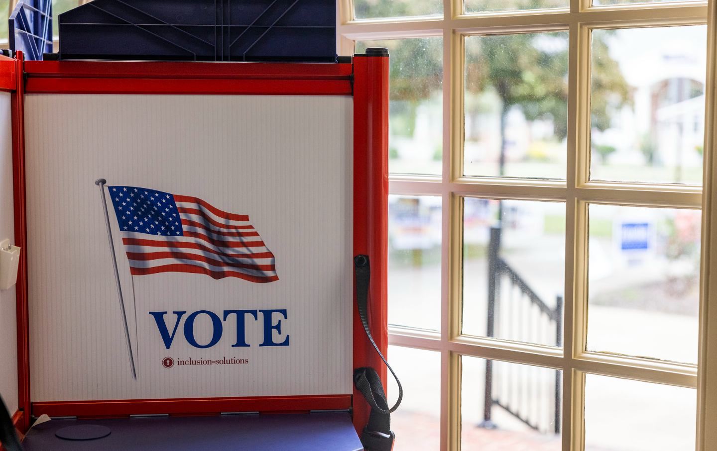 This image has an empty alt attribute; its file name is voting-booth-getty.jpg A voting booth is seen at the Office of Voter Registration and Elections in Virginia Beach, Va., during early voting on Friday, September 22, 2023.