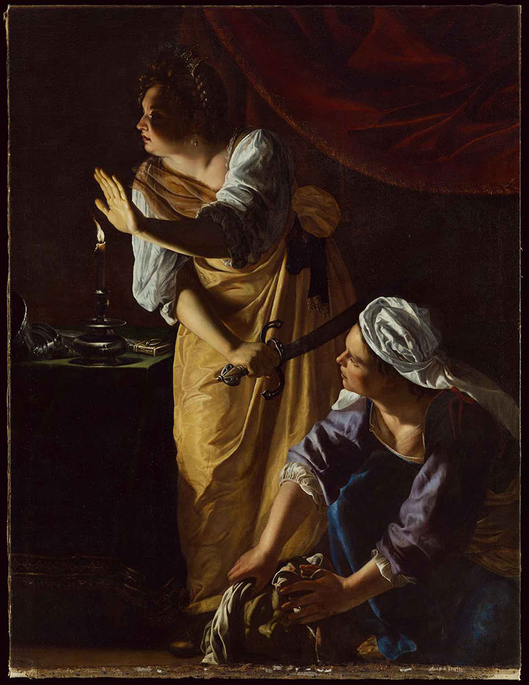 Artemisia Gentileschi's “Judith and Her Maidservant with the Head of Holofernes,” c. 1623–25.