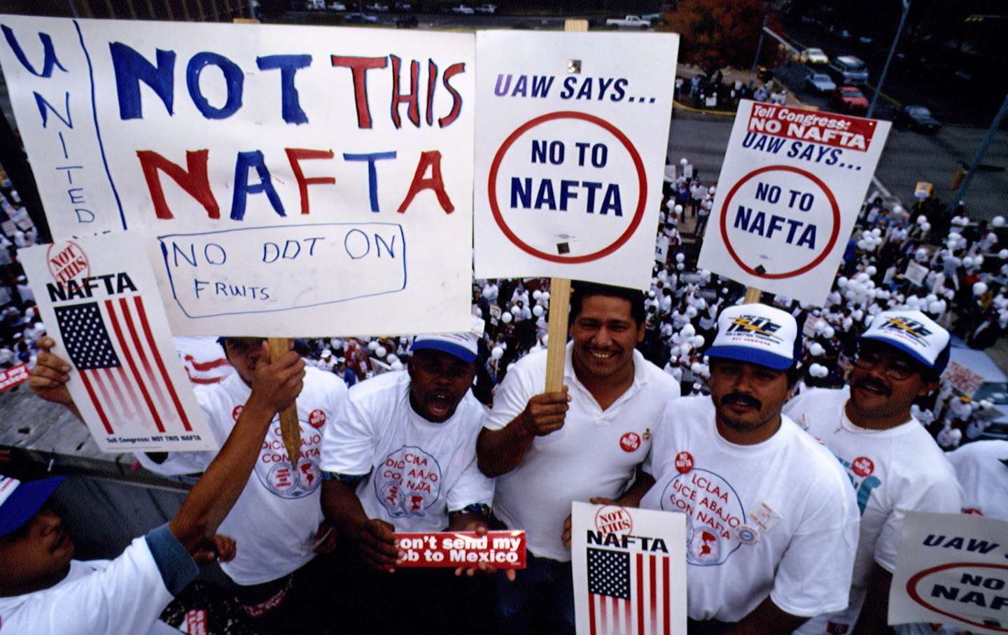 A demonstration in 1993 against NAFTA in Austin, Texas.