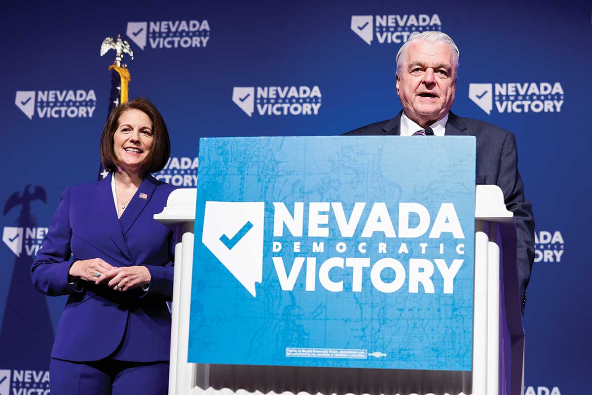 Former Nevada Governor Steve Sisolak delivers remarks at an election night party in November, 2022 in Las Vegas.