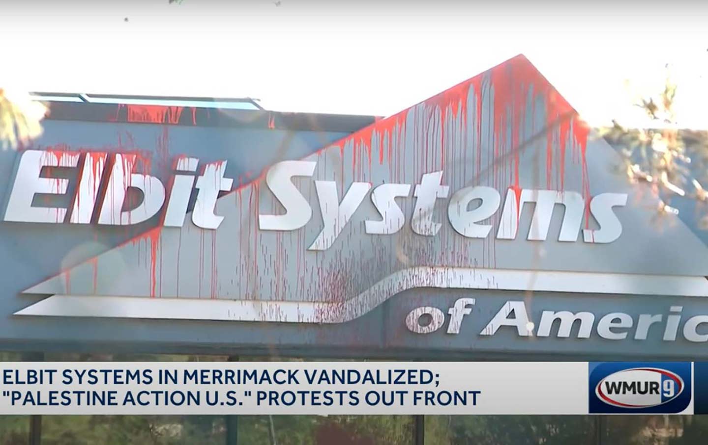 Elbit Systems of America facility in Merrimack, New Hampshire, after protesters showed up.