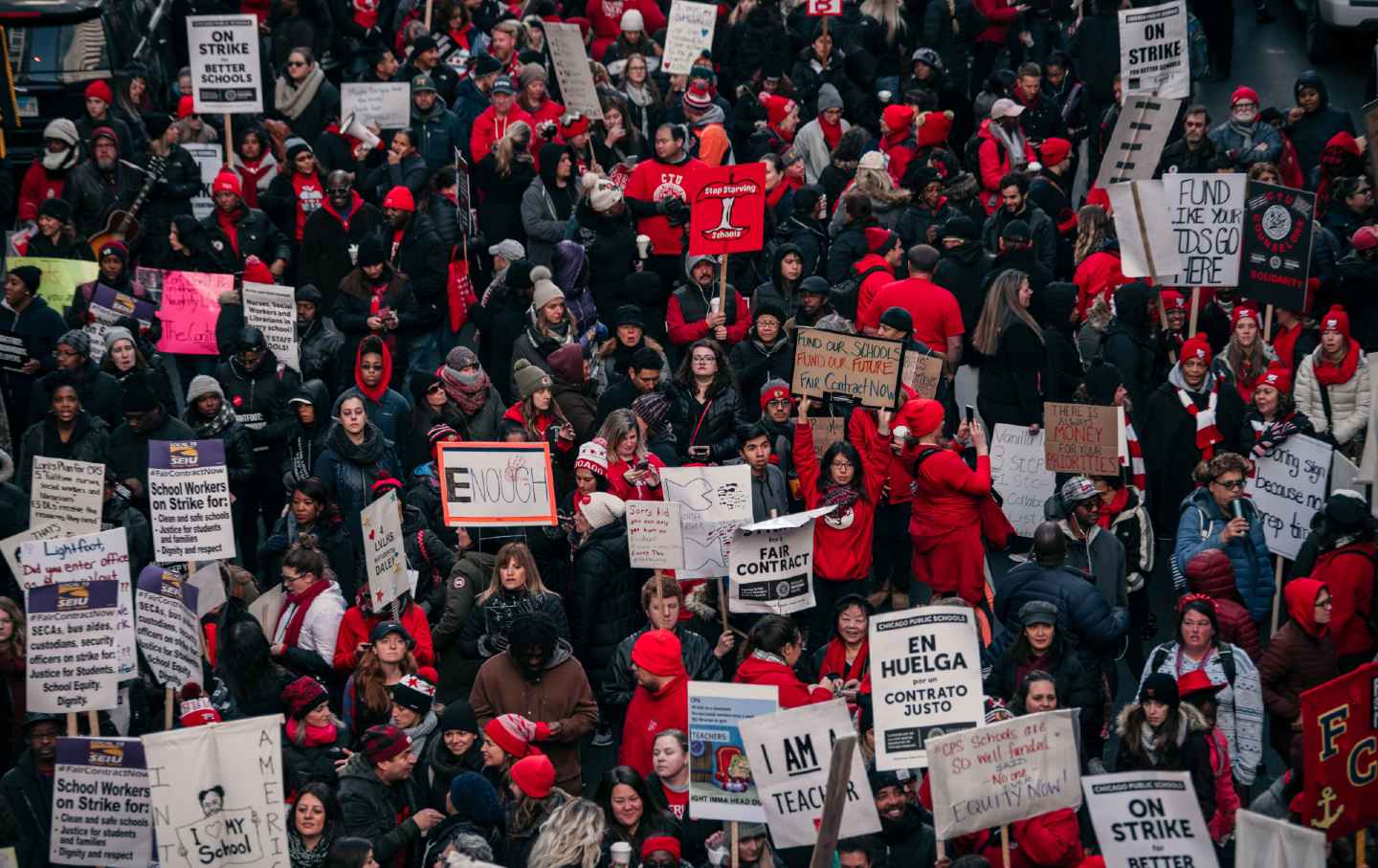 Chicago Teachers Union Rally in Downtown Chicago
