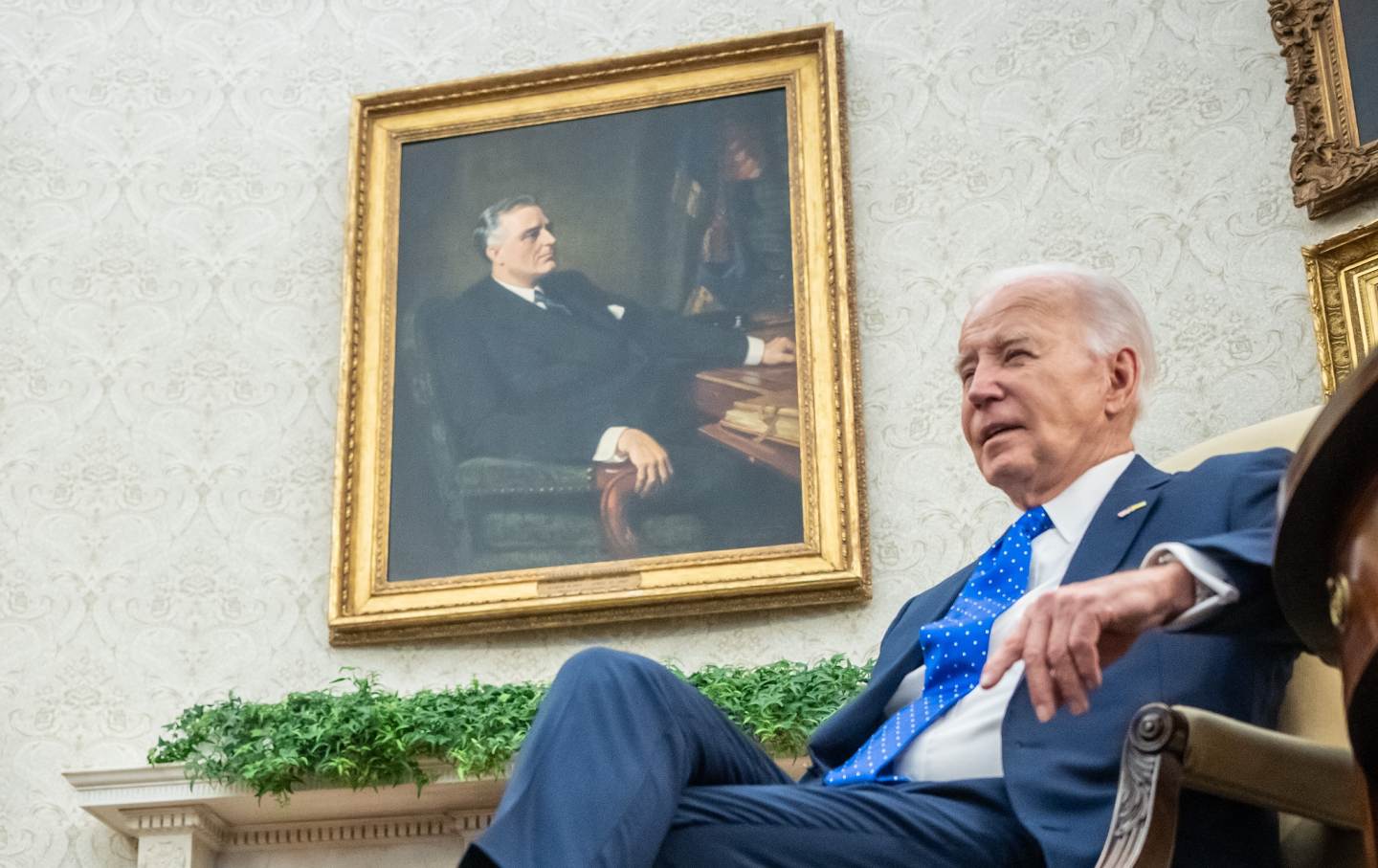 President Joe Biden during a bilateral meeting in the Oval Office on February 9, 2024.