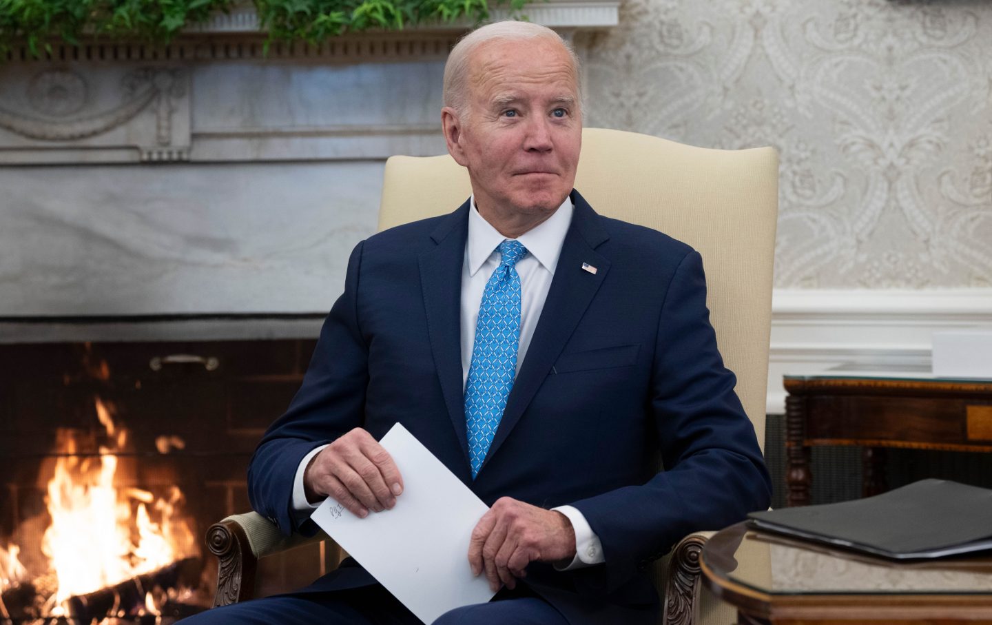 Joe Biden in the Oval Office of the White House in Washington, DC, US, on Friday, March 1, 2024.