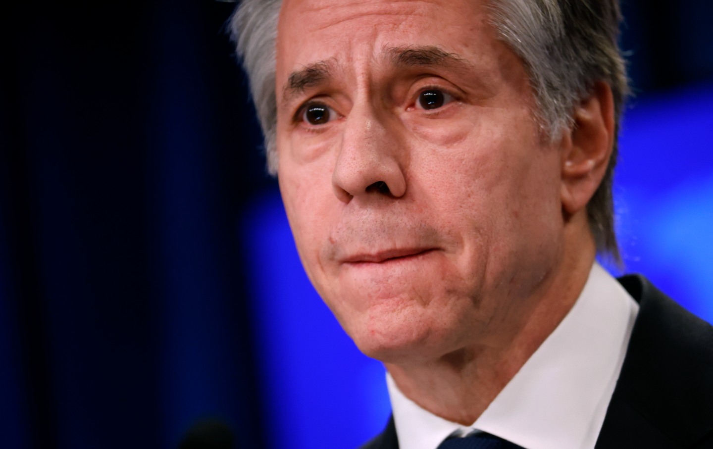 Antony Blinken holds a news conference at the State Department Harry S. Truman headquarters on March 13, 2024 in Washington, DC.