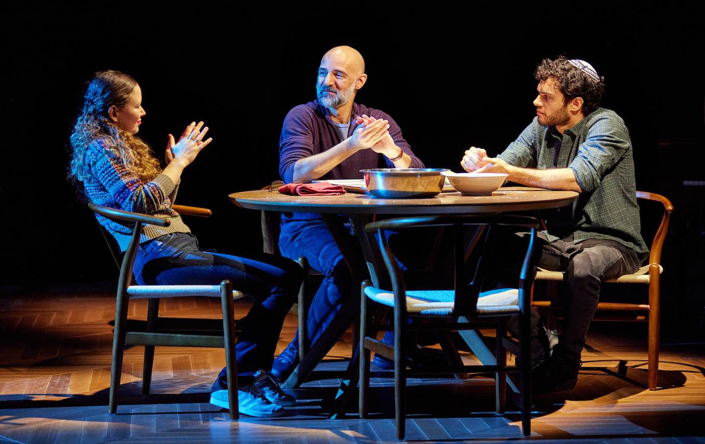 Molly Ranson, Nael Nacer, and Aria Shahghasemi in “Prayer for the French Republic.”