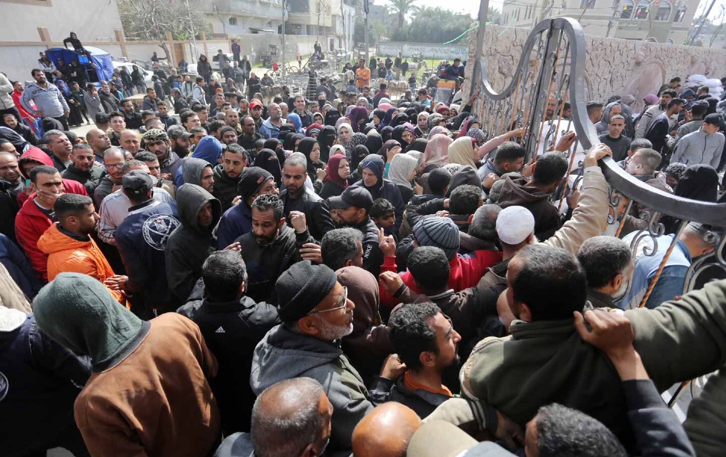 UNRWA distributes flour to Palestinians in Gaza amid a food crisis due to ongoing Israeli attacks