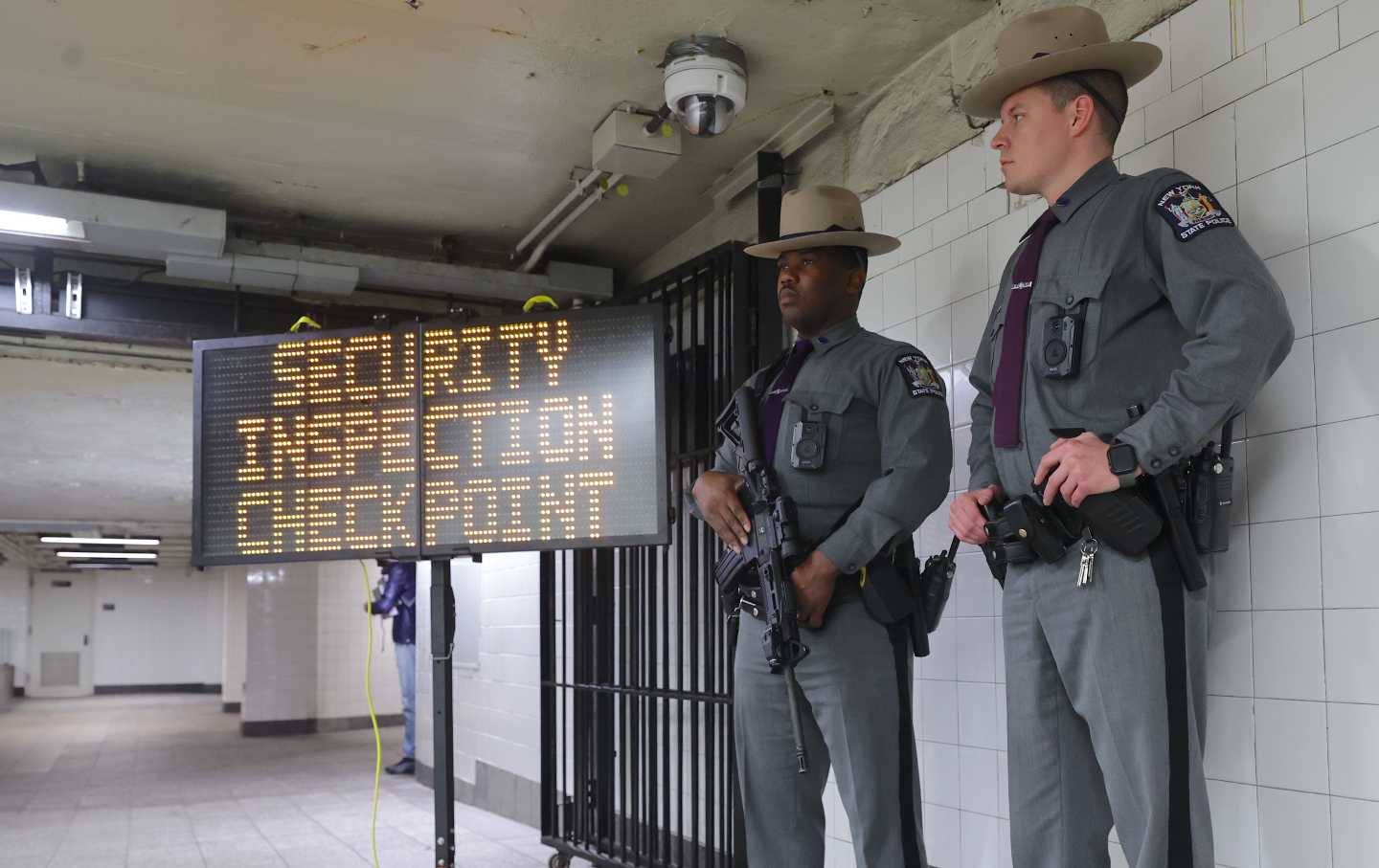 National Guard patrol at a subway station in New York on March 6, 2024.