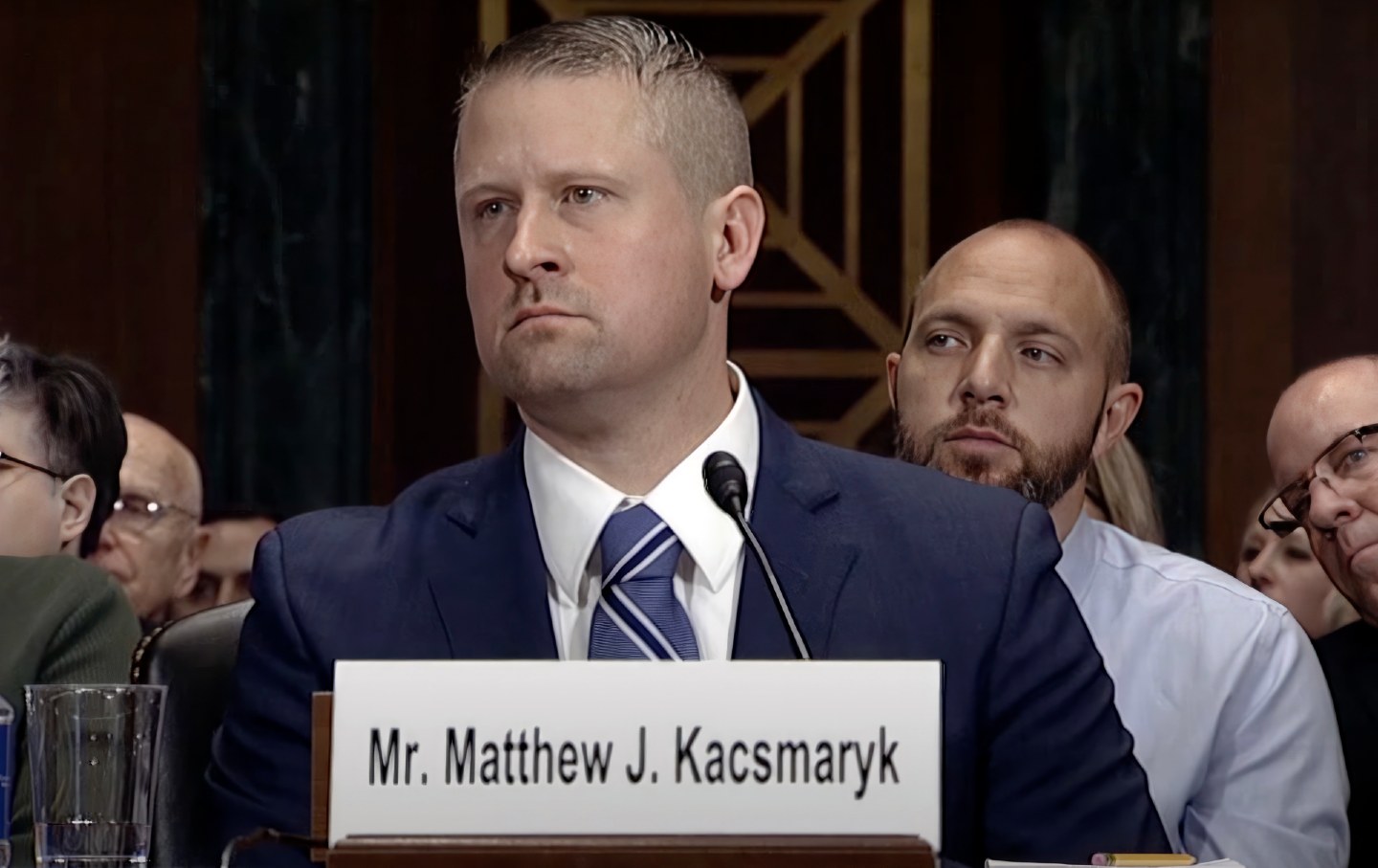 Matthew Kacsmaryk listens during his confirmation hearing before the Senate Judiciary Committee on Capitol Hill in Washington, on December 13, 2017.