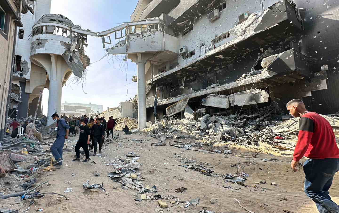 The remnants of the al-Shifa medical complex on April 1, 2024.