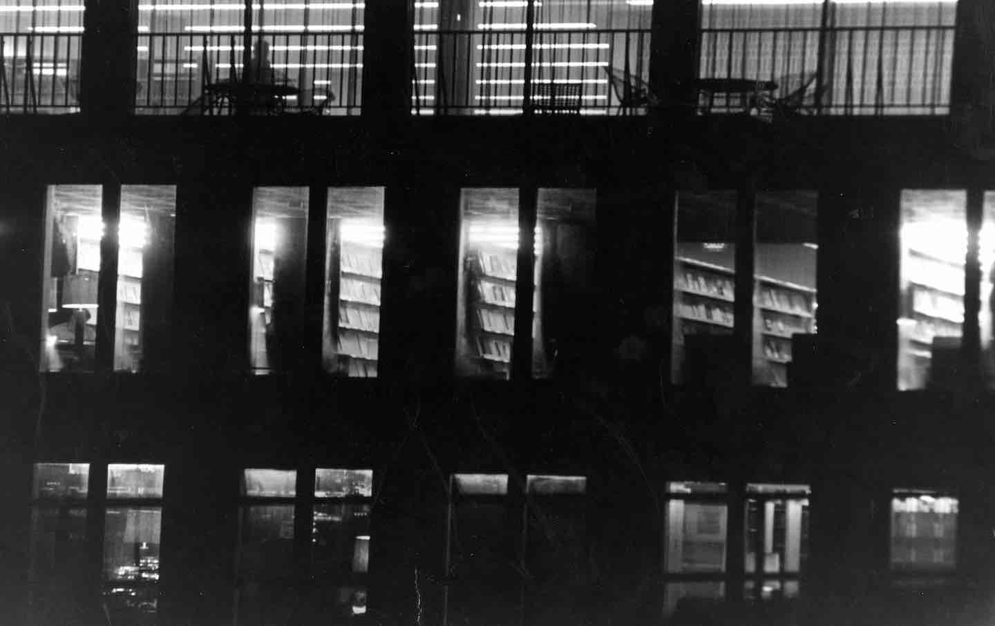 The Milton S. Eisenhower Library at Johns Hopkins University, 1965.