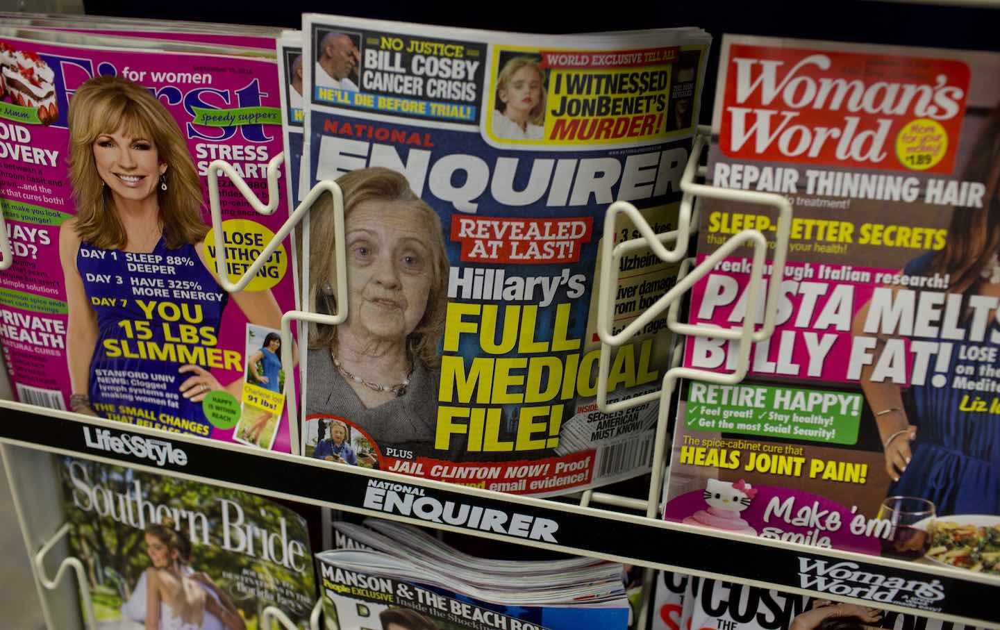 The National Enquirer in a Florence, South Carolina, supermarket on September 14, 2016.