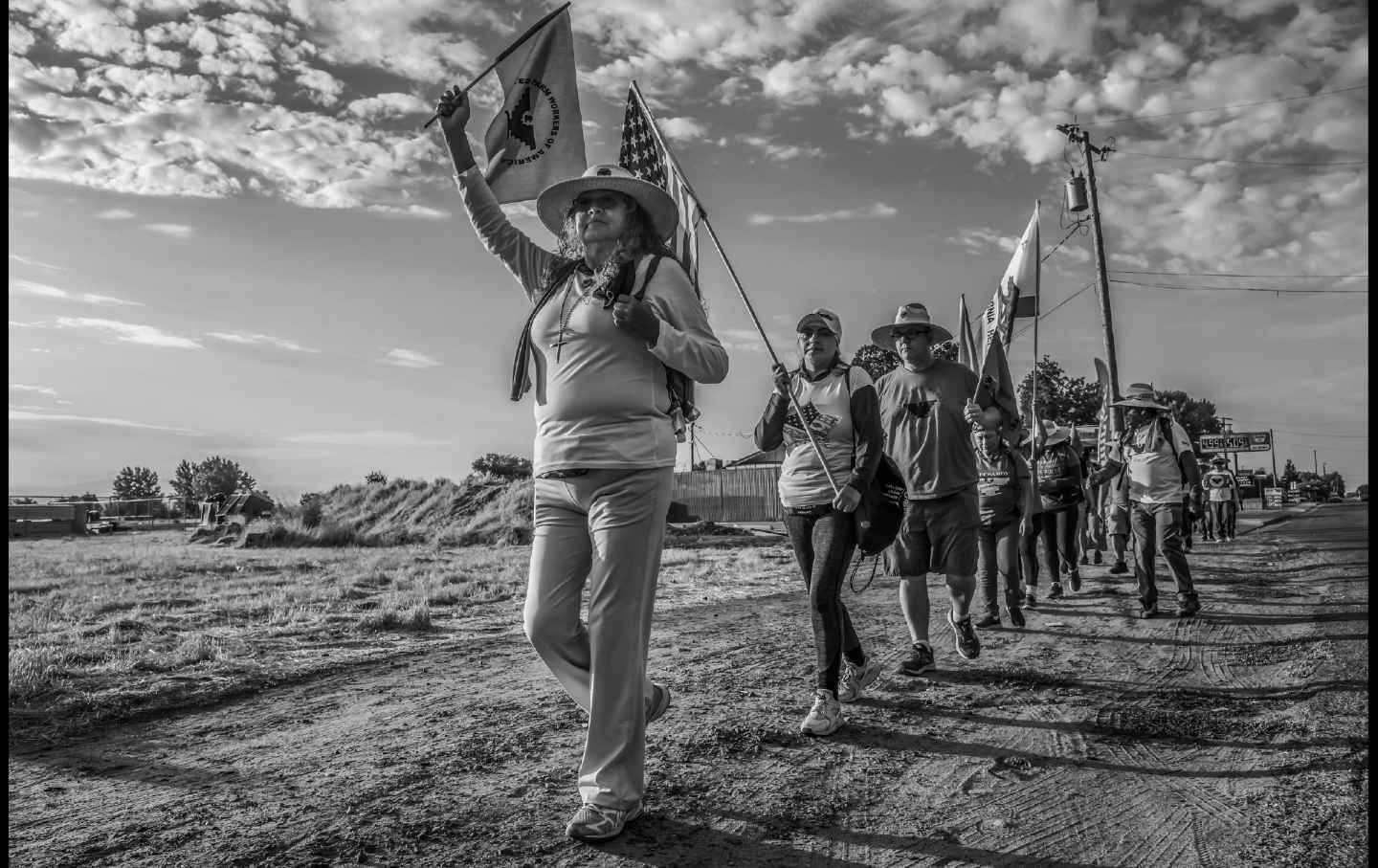 UFW President Teresa Romero and marchers at the beginning of the 22-day march to Sacramento to win the card check bill.