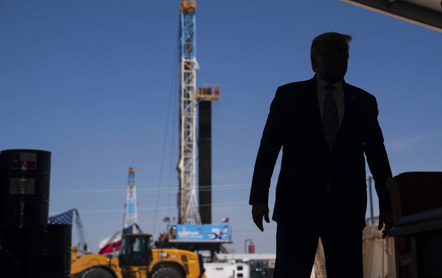 President Donald Trump arrives to deliver remarks about American energy production during a visit to the Double Eagle Energy Oil Rig, Wednesday, July 29, 2020, in Midland, Texas.