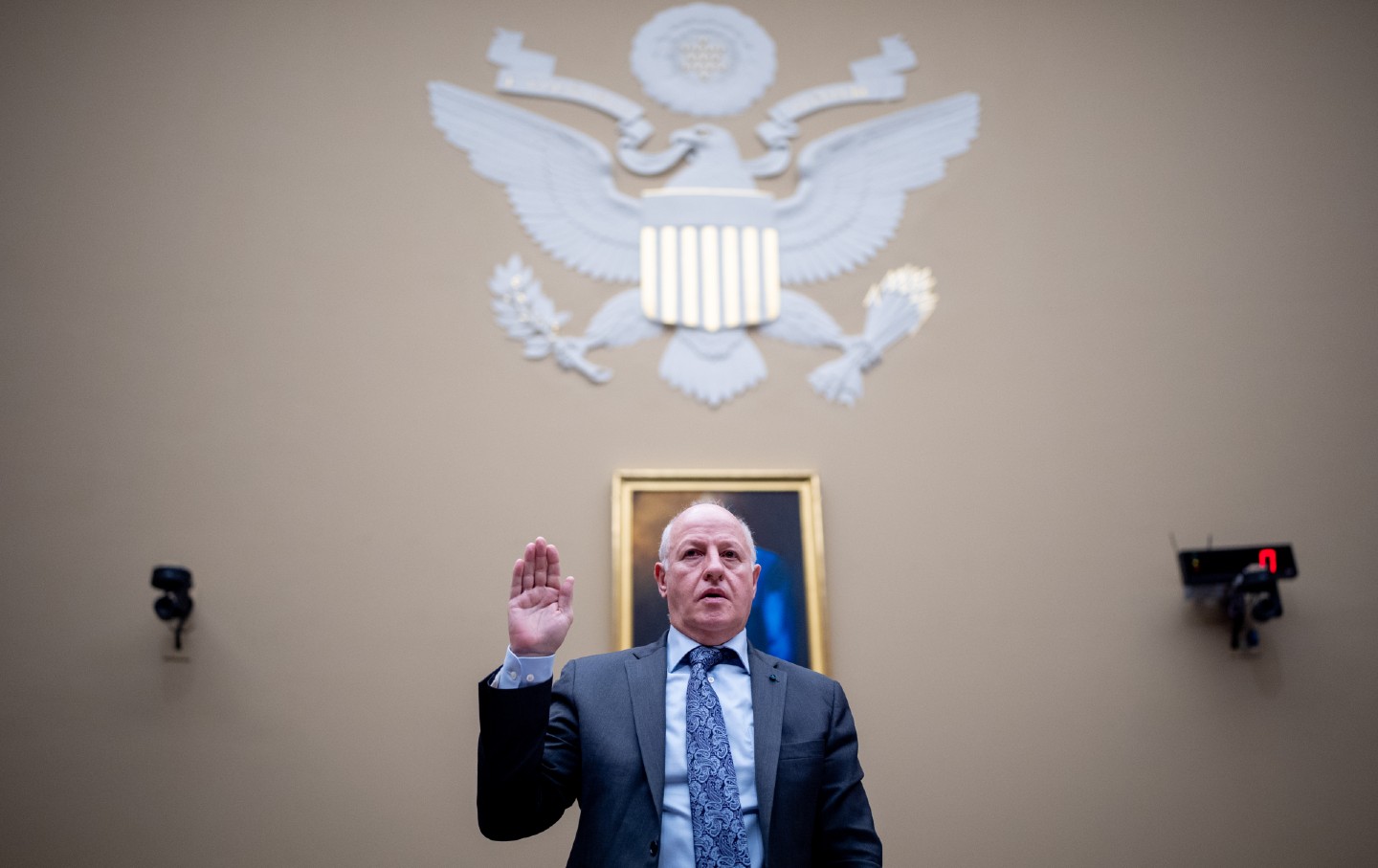 EcoHealth Alliance President Dr. Peter Daszak is sworn in during a House Select Subcommittee hearing on the Coronavirus Pandemic on Capitol Hill on May 1, 2024.