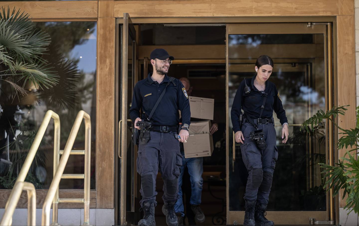 Israeli police raid the Jerusalem office of Al Jazeera on May 5, 2024.