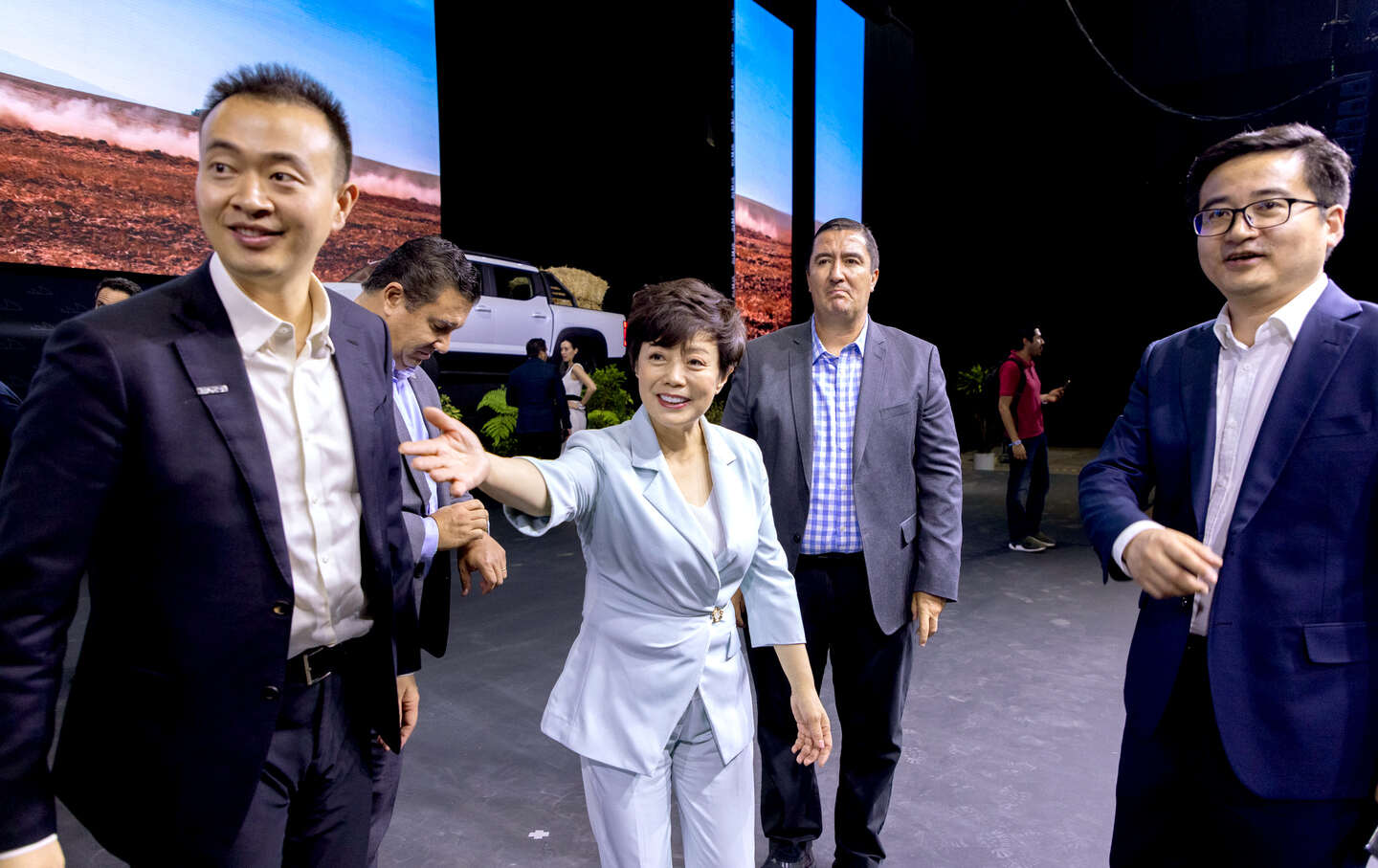 Stella Li, vice president of BYD, during the launch event of the BYD Shark plug-in hybrid electric vehicle in Mexico City, Mexico, on May 14, 2024.