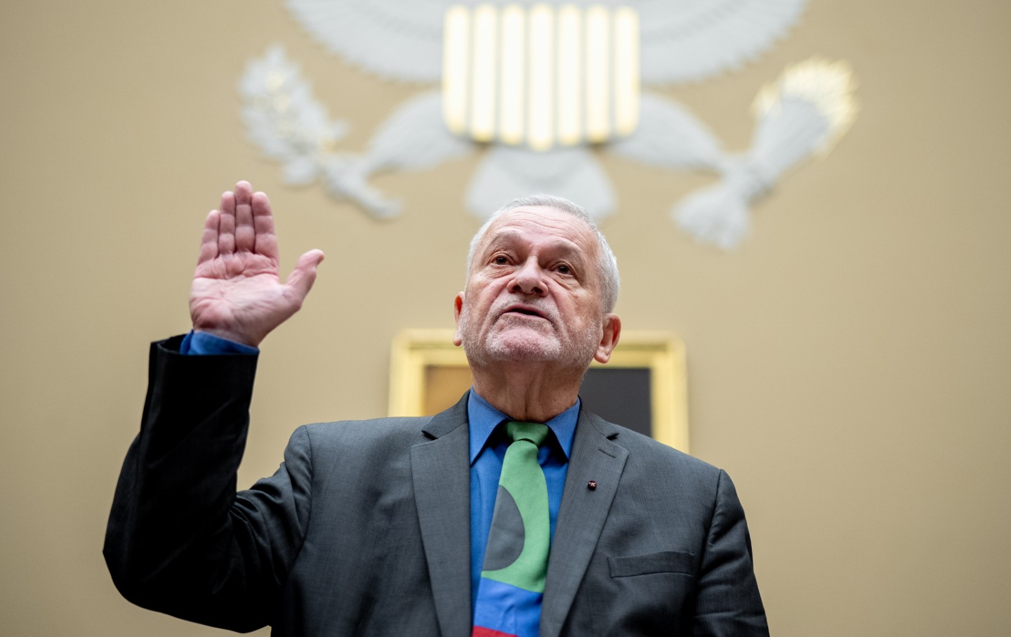Dr. David Morens is sworn in during a House Select Subcommittee on the Coronavirus Pandemic hearing on Capitol Hill on May 22, 2024.